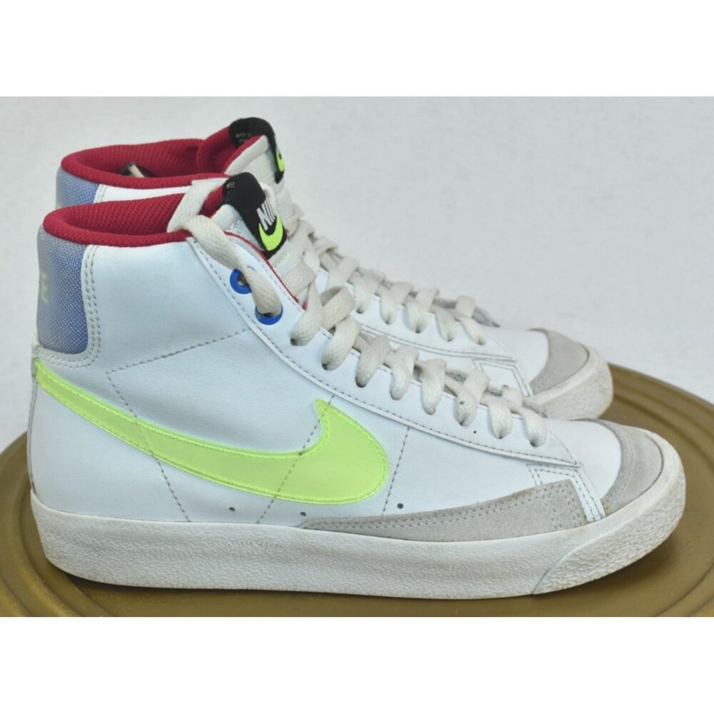 Nike Blazer Mid '77 GS Youth Shoes Size 4.5Y White Mystic Hibiscus Sneakers - Picture 5 of 10